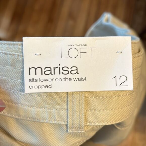 NWT LOFT Women’s Belted Khaki Low Waist Cropped Pants Size 12 - Picture 8 of 8